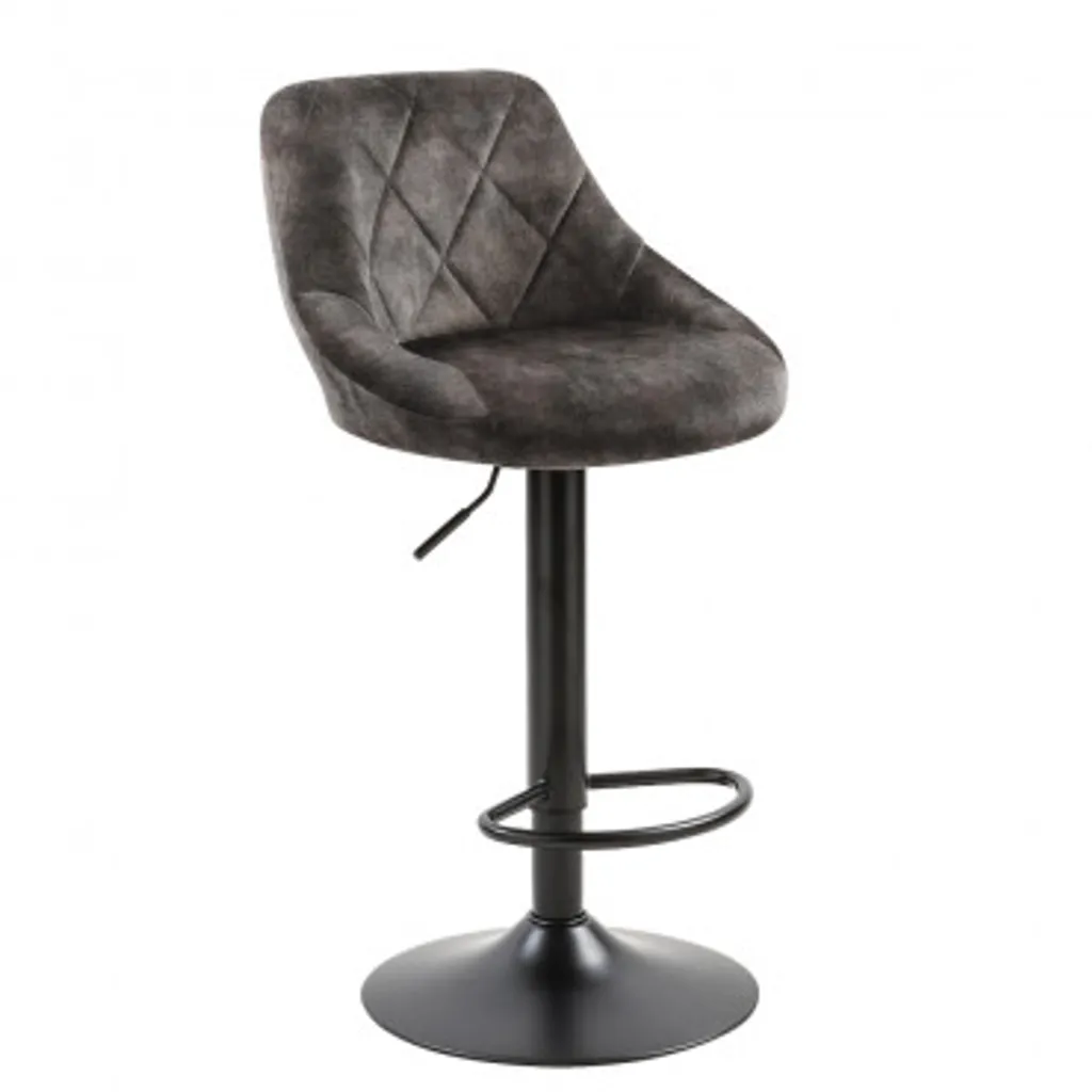 Tabouret de Bar Confortable Trace Pivotant Anthracite pour Petit Espace