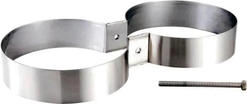 Fixation Bouteille Plongée 15L Metalsub Tech Bands 60mm Argent 203mm