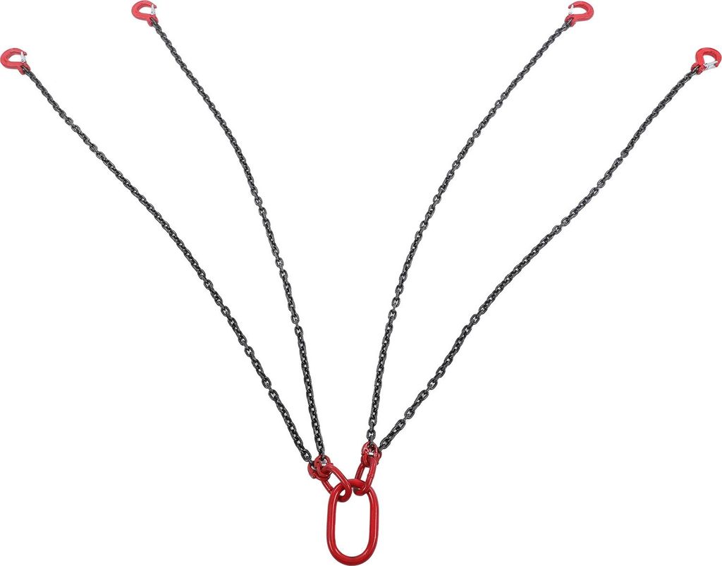 Kettengehänge 1,5 m, 4-strängig, Stahlkettengehänge für Fabriken, Baustellen, Bergbau, Hafenbau, 6 t