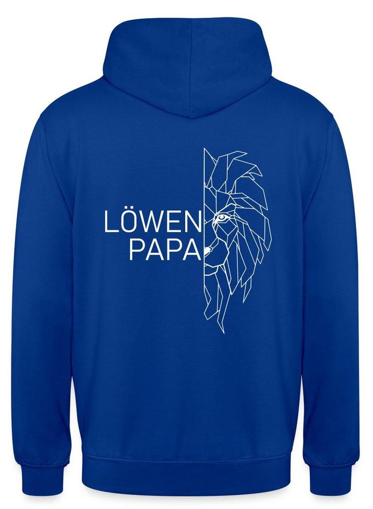 Spreadshirt Löwen Papa - Vater - Zum Geburtstag/Vatertag Uni Hoodie, XL, Royalblau
