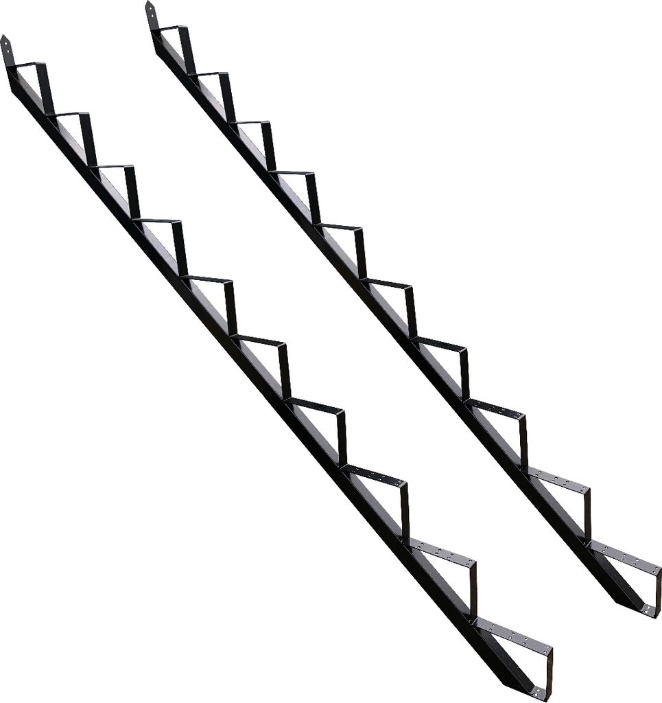 Treppenrahmen 10 stufig Stahl-Treppe Schwarz Treppenholm Geschosshöhe 186cm