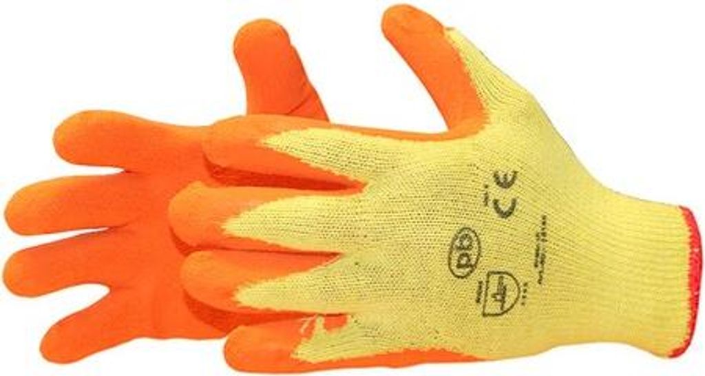 Latex-Handschuhe Gr. 10 - Sehr grifffest - Mit Strickbund & Segeltuch-Handrücken