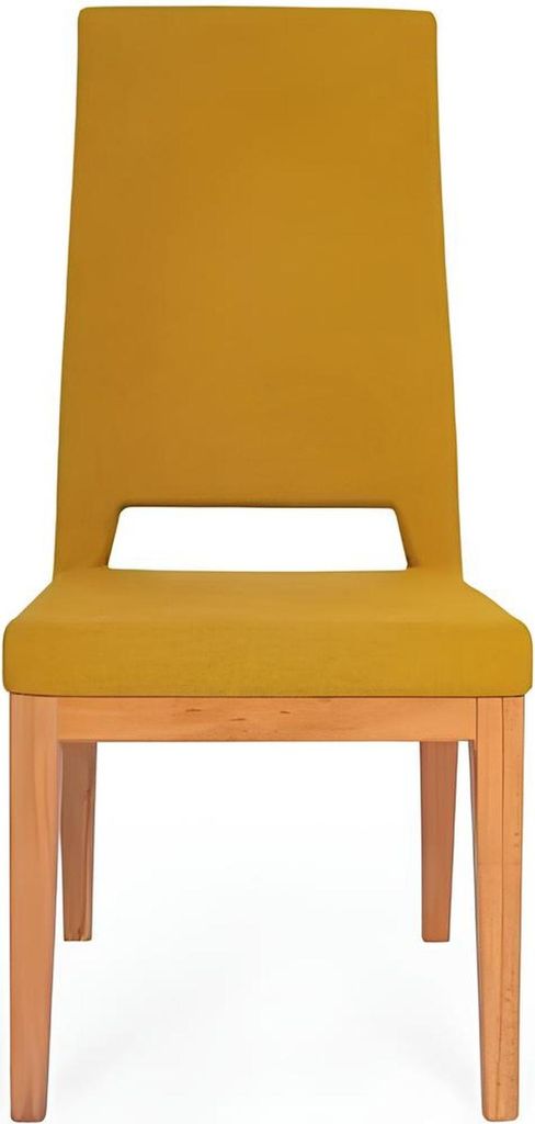 Gelber Esszimmerstuhl Wohnzimmer Einsitzer Holzfüße Moderne Stühle Stuhl