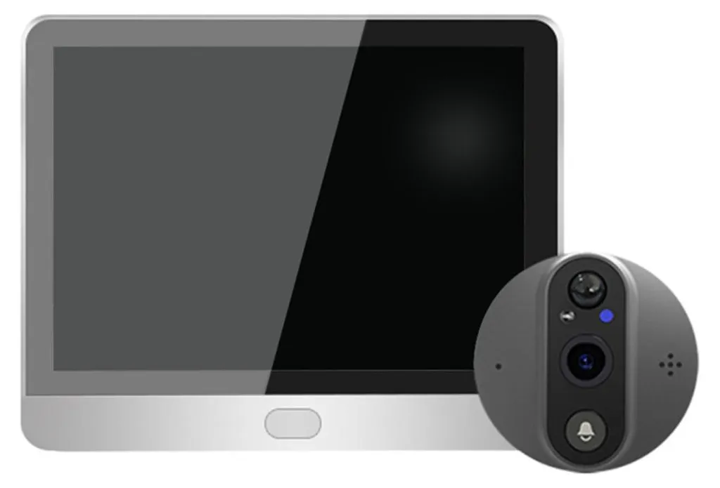 INF Sonnette Judas Vidéo WiFi 3MP Écran 4.3" Batterie 5000mAh Tuya