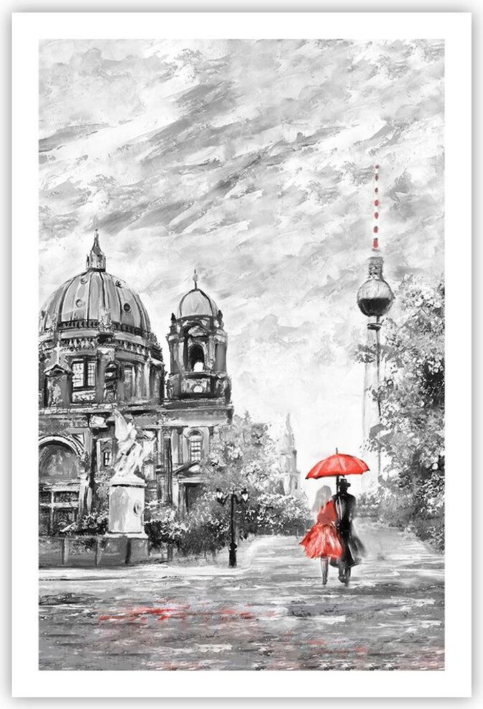 Poster - Poster ohne Rahmen - Dom Berlin Liebespaar - 61x91,5 cm - Wand Bild - Wanddeko - Wandbilder - Kunstposter - Wandposter - Bilder - Kunstdru...