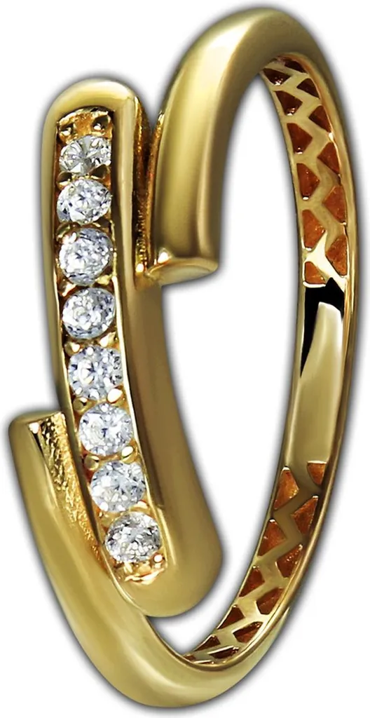 Bague Femme en Or et Zirconium au Design Moderne GoldDream Taille 54