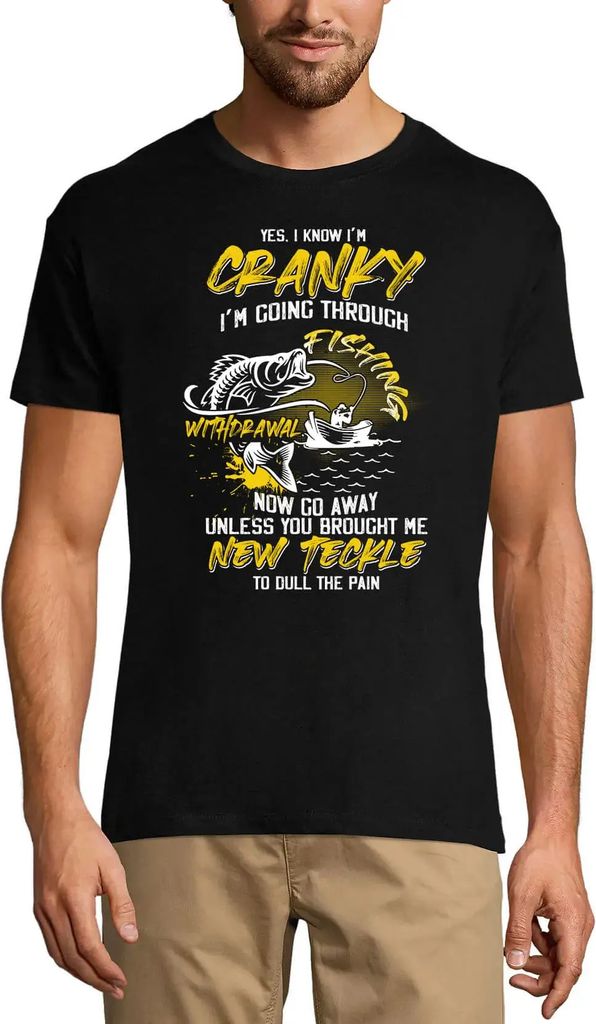 Herren Grafik T-Shirt Ich weiß ich bin ein schrulliger Humor-Fischer – I Know I'm Cranky Humor Fisherman – Öko-Verantwortlich Vintage Jahrgan...