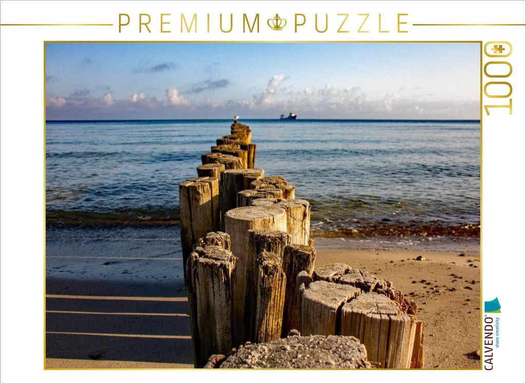 CALVENDO Puzzle Buhnen im Ostseebad Kühlungsborn - Blick aufs Meer | 1000 Teile Lege-Größe 64x48cm Foto-Puzzle für glückliche Stunden