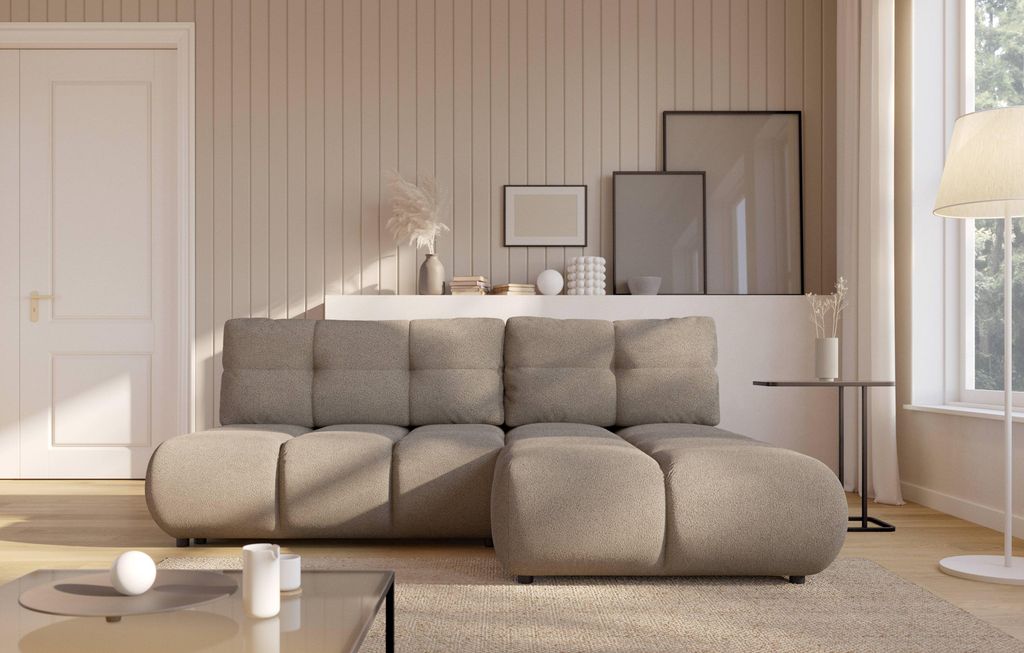Masseno Ecksofa CORSO R-S mit Schlaffunktion L-Form, Sofa mit Bettkasten, Wohnzimmersofa, Couch, Soffa, Bettsofa, Couchgarnitur- Grau, NOW OR NEVER 16