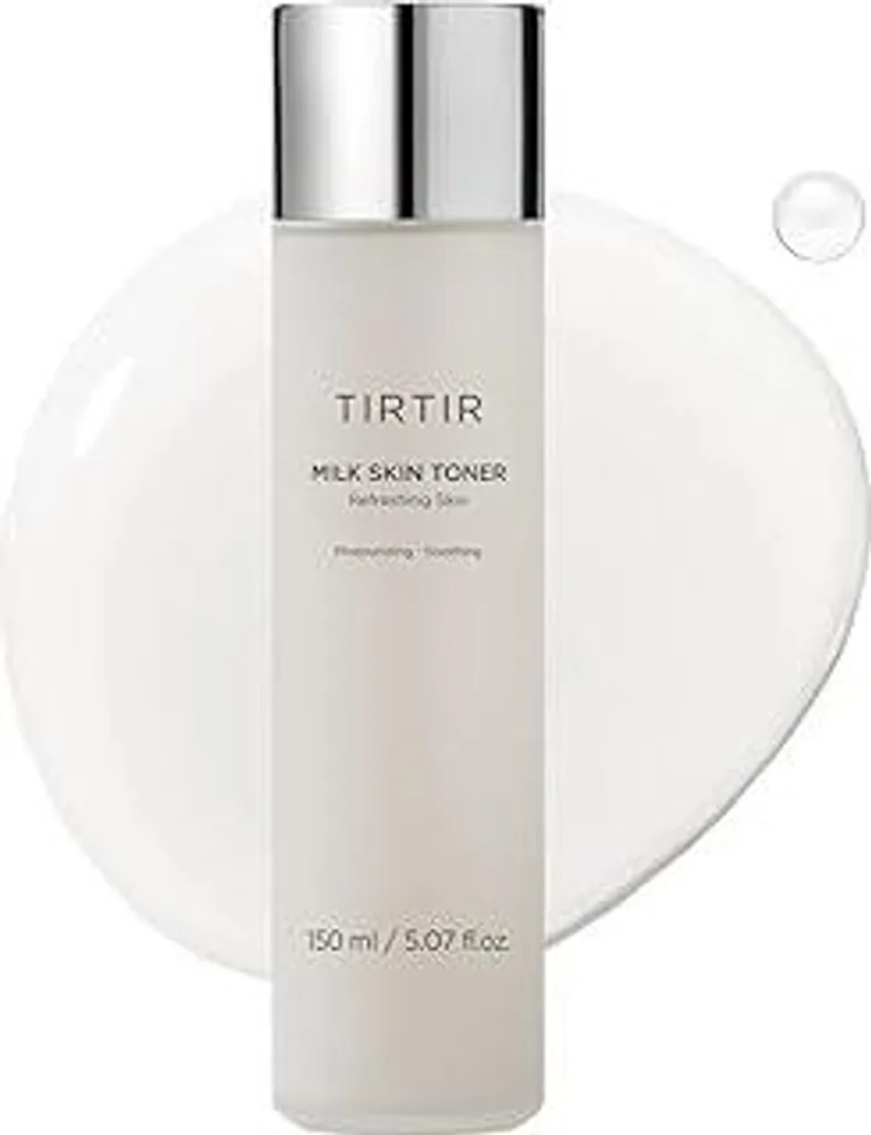 TIRTIR Milk Skin Rice Toner - Idratante profondo, idratante e rinfrescante per il viso, niacinamide, ceramide, estratto di crusca di riso, ingredienti naturali, cura della pelle coreana, vegano (150 ml, originale)