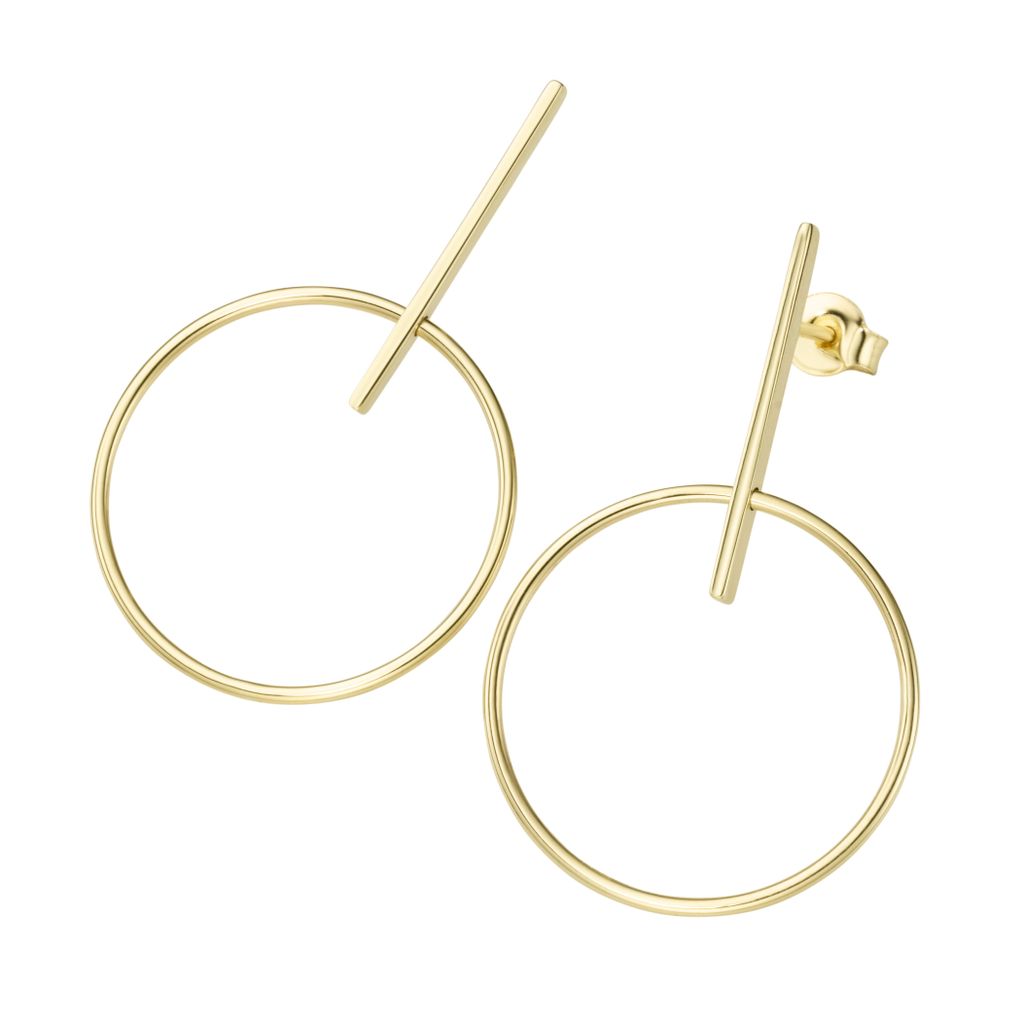 Ohrstecker Luigi Merano Stäbchen mit Ring Gelbgold 375 Gold Onesize