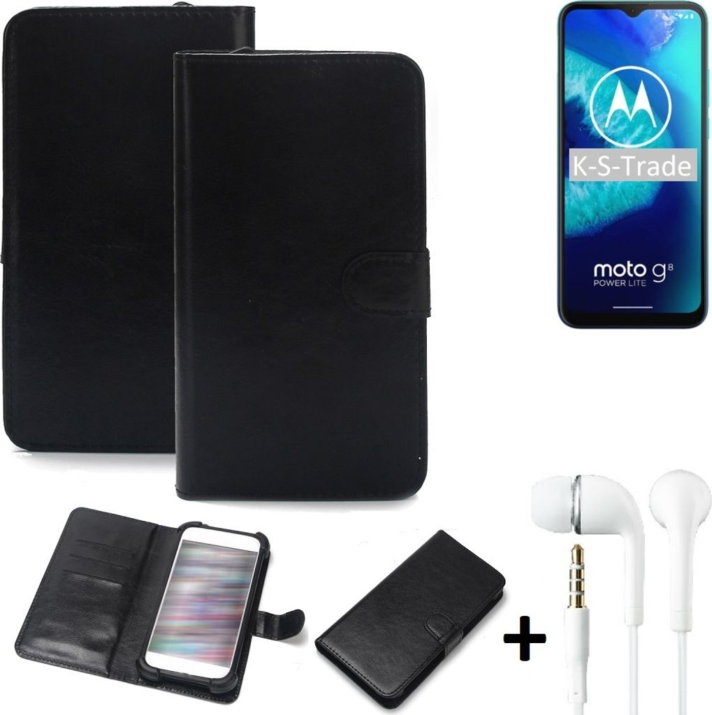 K-S-Trade Wallet Case Handyhülle kompatibel mit Motorola Moto G8 Power Lite Schutzhülle Flip cover Flipstyle Tasche Hülle Flipcover Slim Bumper