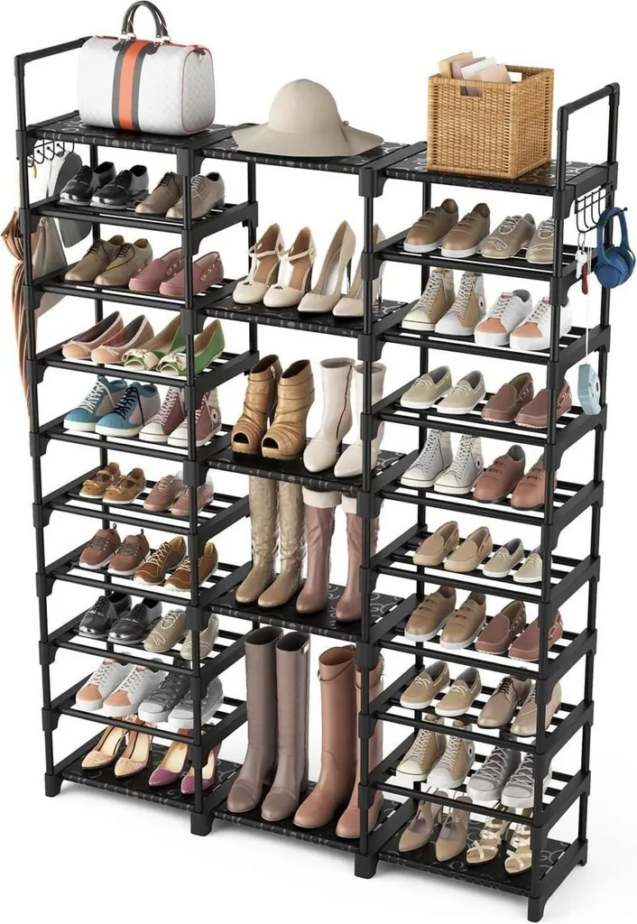 Rangement chaussures 10 niveaux pour dressing et entrée gain de place