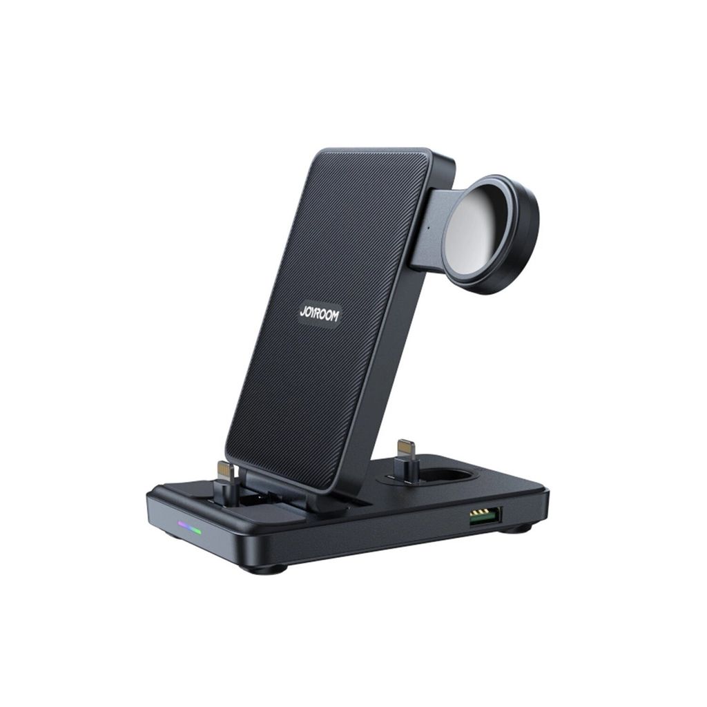 Joyroom JR-WQS02 Klappbares 4-in-1 Ladegerät für iPhone, AirPods & Apple Watch - Schwarz