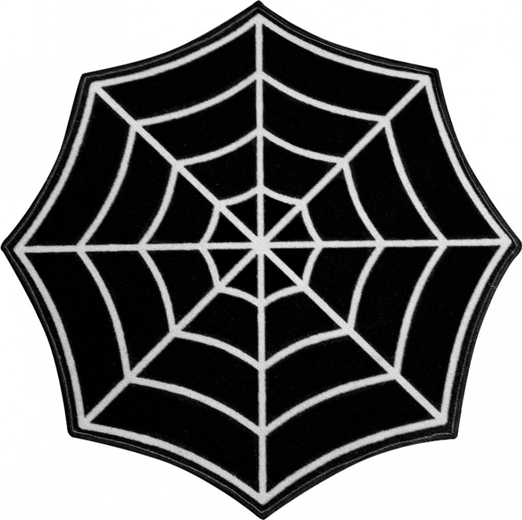 Schwarz-Weißer Spinnennetz Teppich