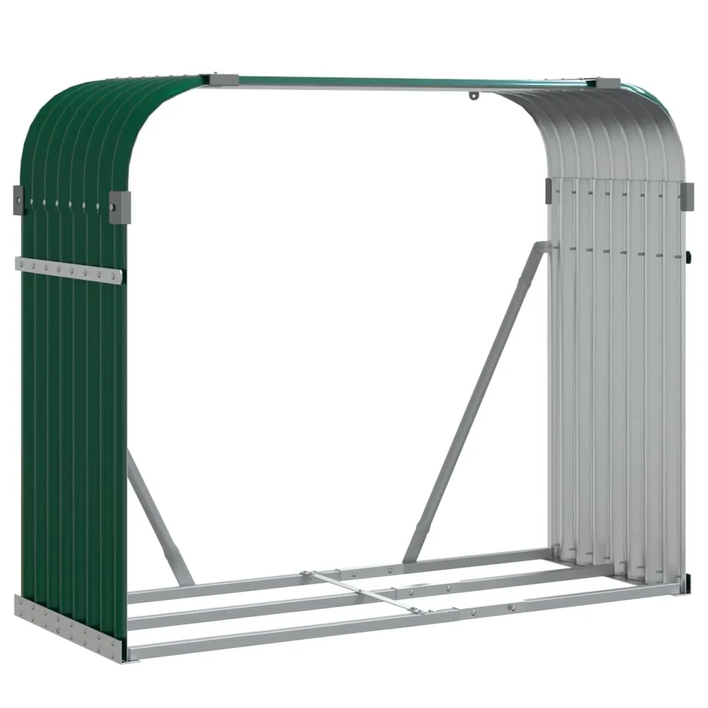 Portalegna Esterno vidaXL 120x45x100 Verde Acciaio Zincato Resistente