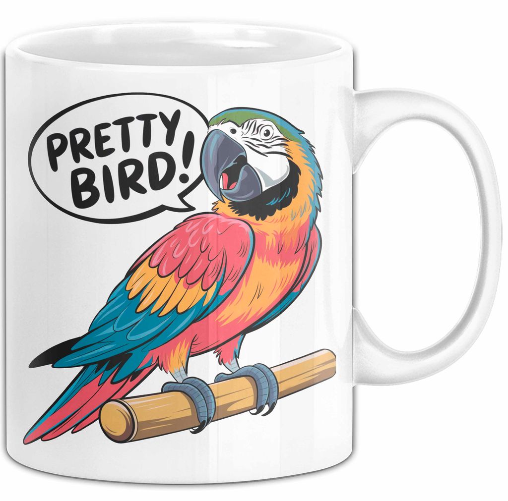 Papageienliebhaber Tasse Geschenkidee Vogelschwätzer Geschenkidee Lustig (Weiß)