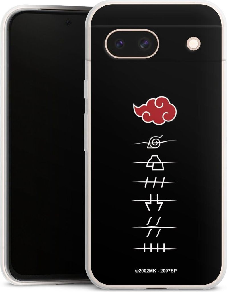 DeinDesign Slim Hülle für Google Pixel 8a Silikon Case Ultra Dünn Handyhülle Naruto Shippuden Offizielles Lizenzprodukt Akatsuki