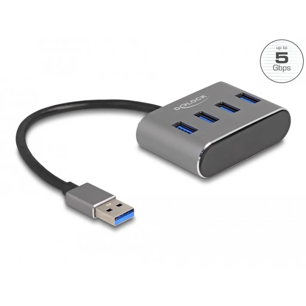 Hub USB ultra rapide 5 Gbps équipé de 4 ports d'extension Delock
