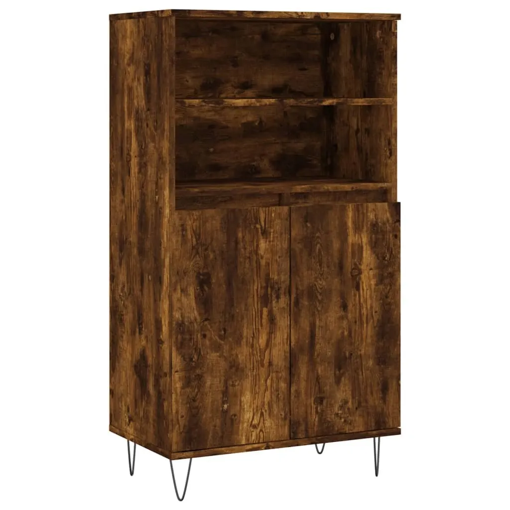SYFAX Credenza 60x36x110 cm Rovere Fumo in Multistrato Robusto