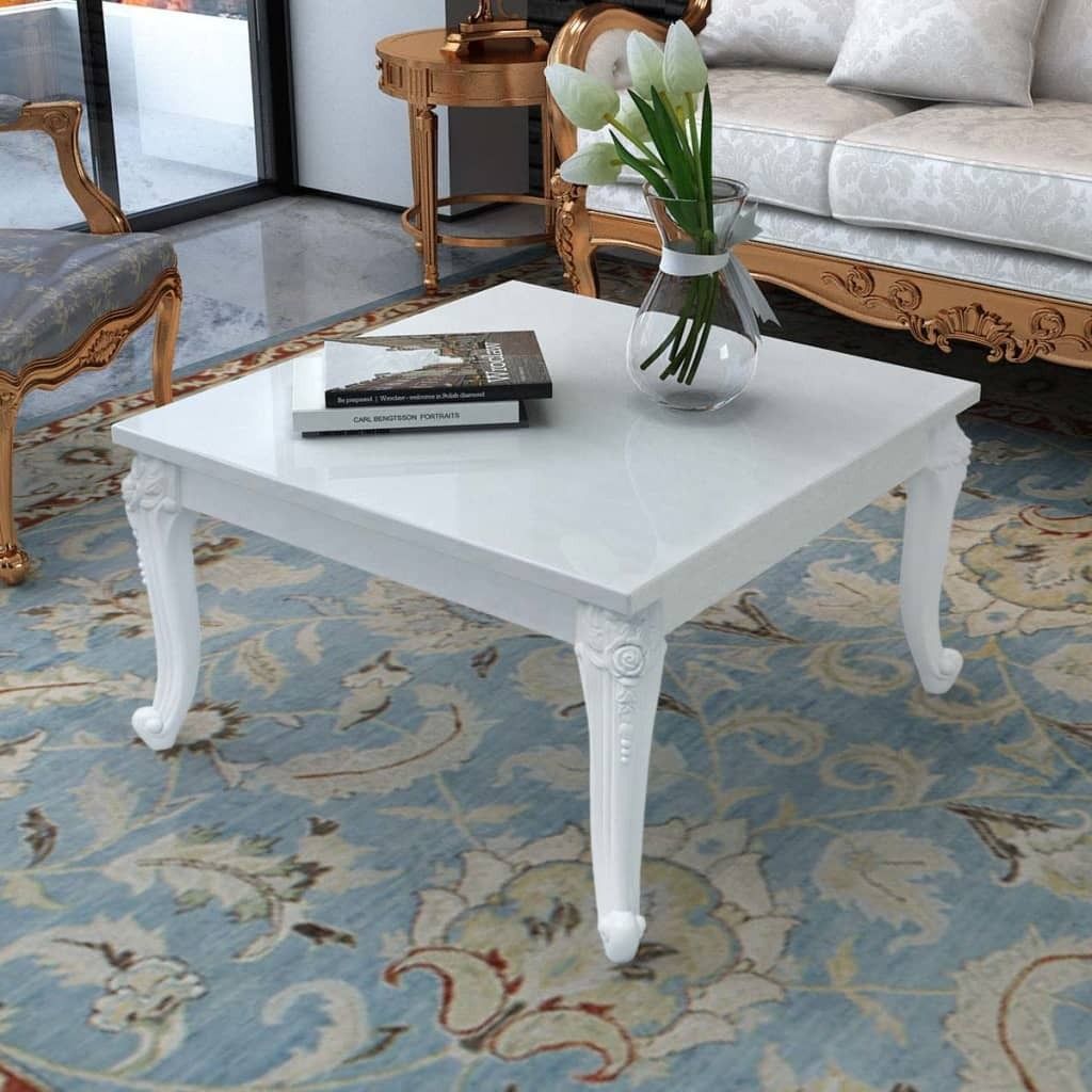 vidaXL Couchtisch 80x80x42 cm Hochglanz-Weiß Produktbild 1