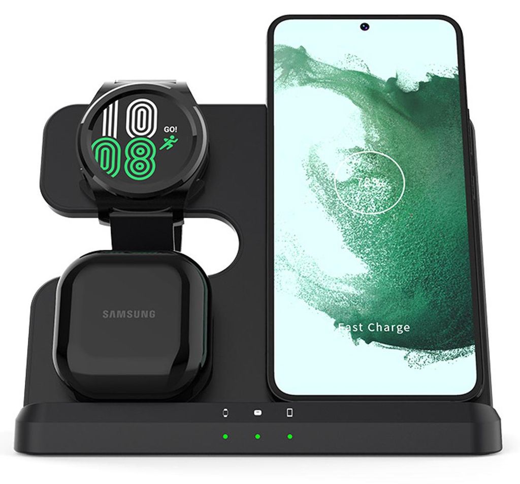 3 in 1 Wireless Ladestation, kabelloses Schnellladegerät Produktbild 