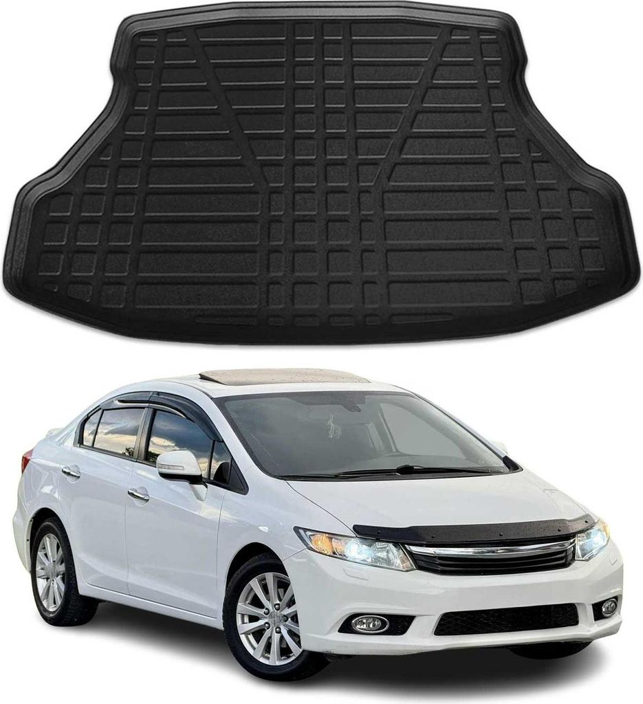 Kofferraumwanne Laderaumwanne für Honda Civic 2012-2016 Stufenheck Gummi TPE