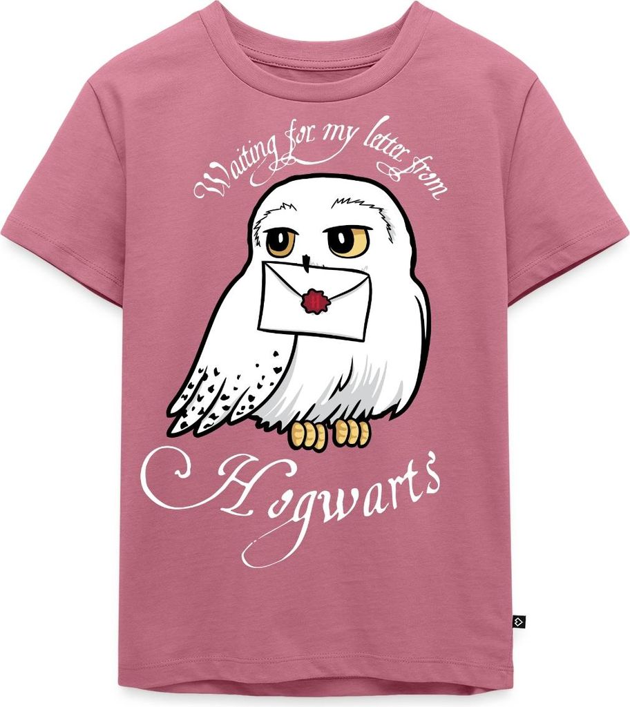 Spreadshirt Harry Potter Hedwig Brief Kinder Premium T-Shirt, 134/140 (8 Jahre), Mauve