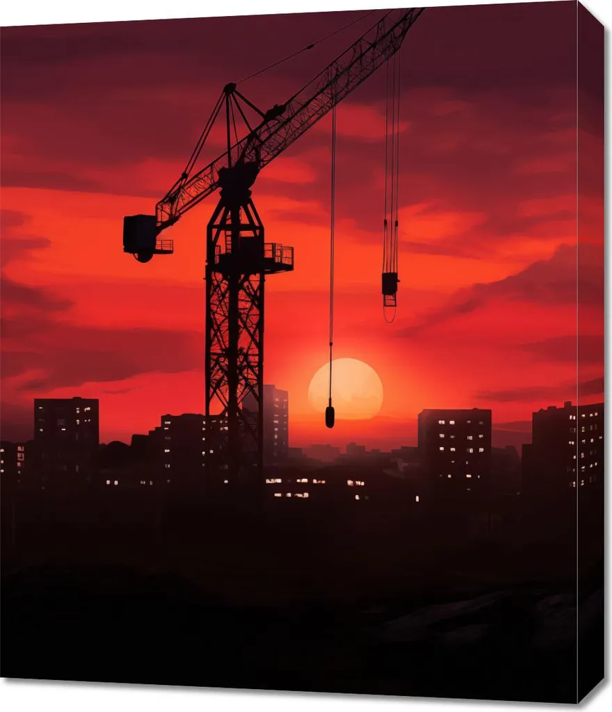 Habillage Mur Vide : Image 60x70 cm Crépuscule Chantier Artistique
