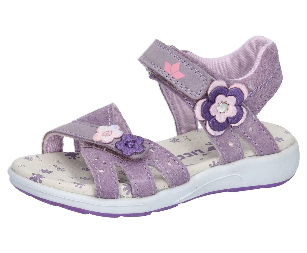 Lico Mädchen Klett Sandale lila mit Blümchen 29
