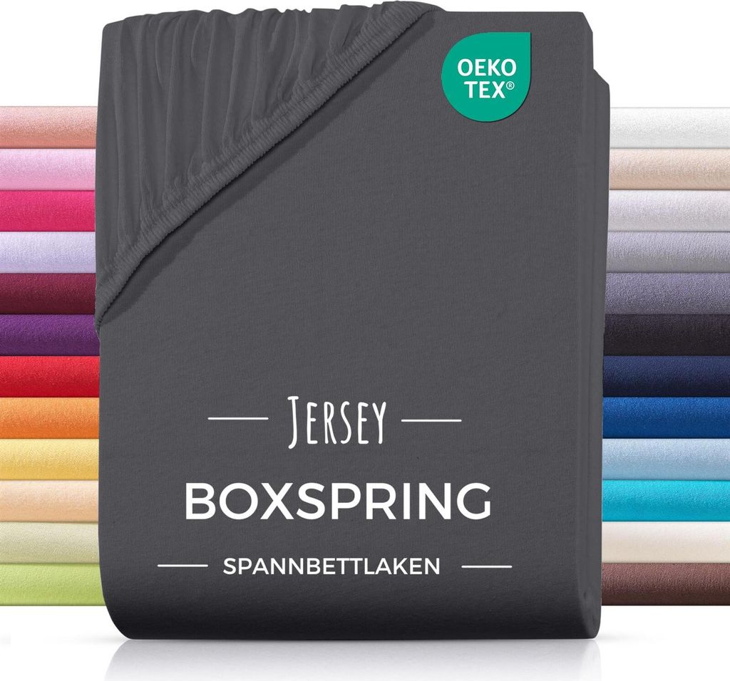 Jersey Boxspringbett Spannbettlaken 180x200 180x220 200x200 200x200 aus 100% Baumwolle