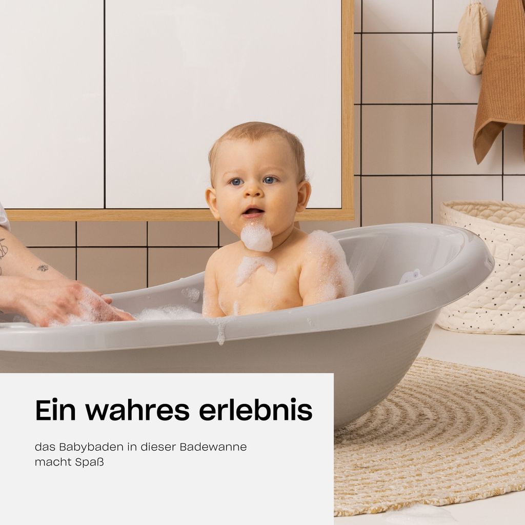 Vasca Da Bagno Pieghevole Per Bambini – Antiscivolo, Ergonomica, In Plastica Atossica, Con Tappetino E Piedini Gommati – 77x44x21 Cm