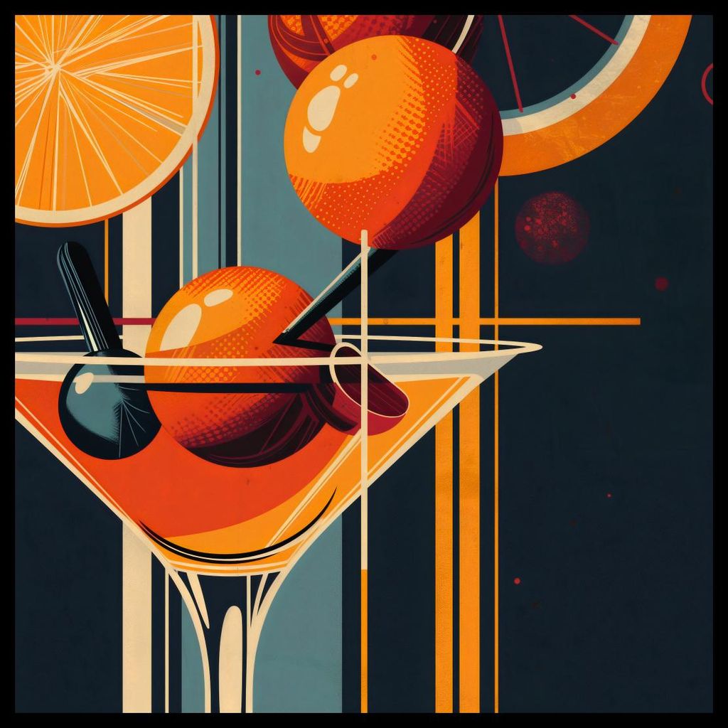 Plakat 70x70cm Cocktail im Stil