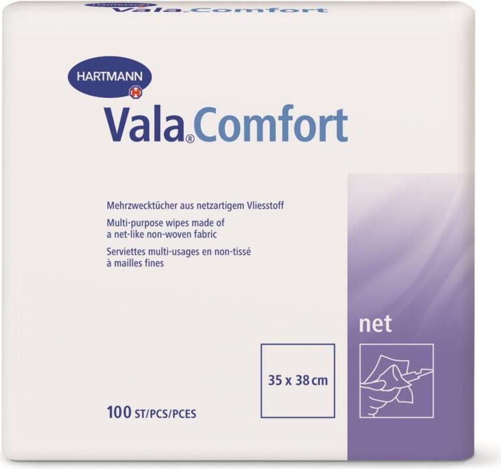 Auslaufartikel: Hartmann Vala Comfort net Mehrzwecktücher, 35 x 38 cm | Packung (100 Stück)