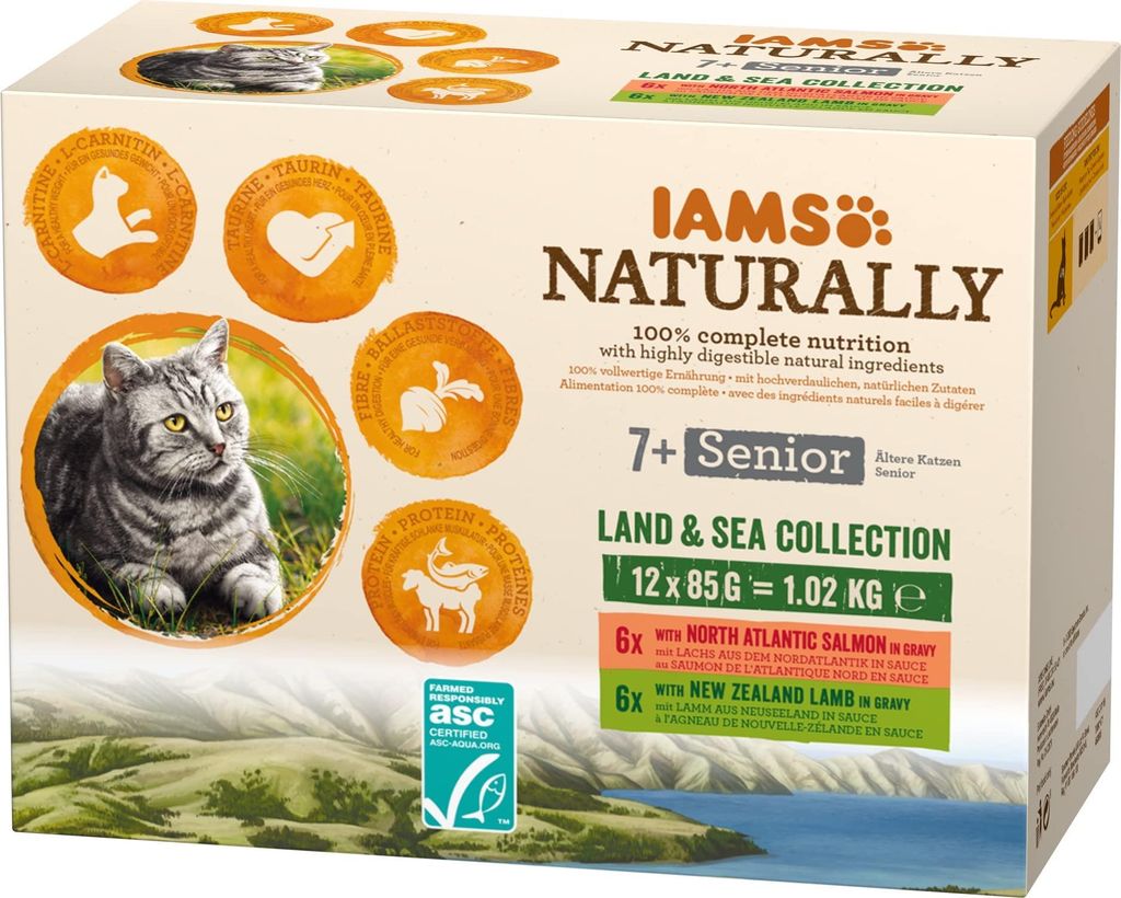Eukanuba Naturally Senior Fisch Katzenfutter 12 x 85 g Produktbild 