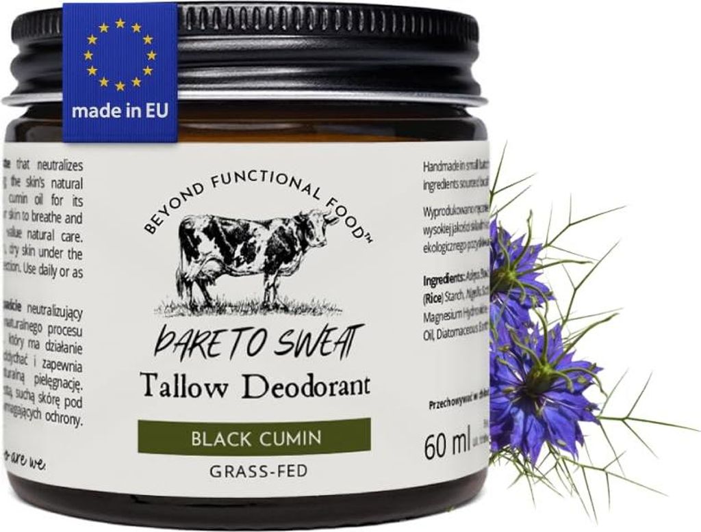 Tallow Deodorant Black Cumin – Natur Talg Deo Balsam mit Schwarzkümmelöl - Für alle Hauttypen - 60 ml