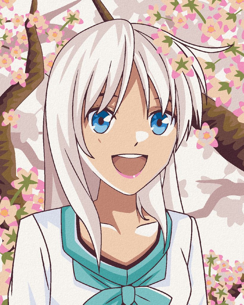 Zuty - Malen nach Zahlen - ANIME GIRL BEI EINEM BAUM, 40x50 cm, mit Keilrahmen (bereits gespannt)