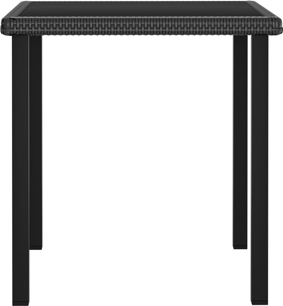 vidaXL Table de jardin noire 70x70x73 cm Poly rotin Image du produit 