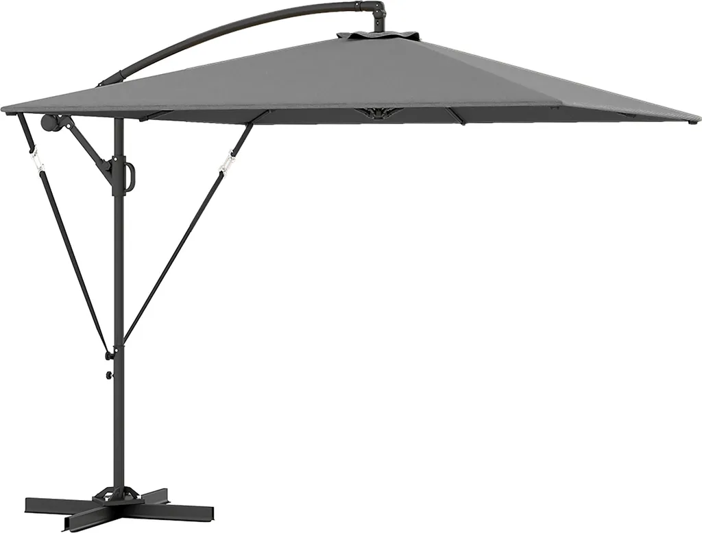 Parasol de Marché Inclinable Gris 2m60 - Protection Solaire UV50+ Jardin