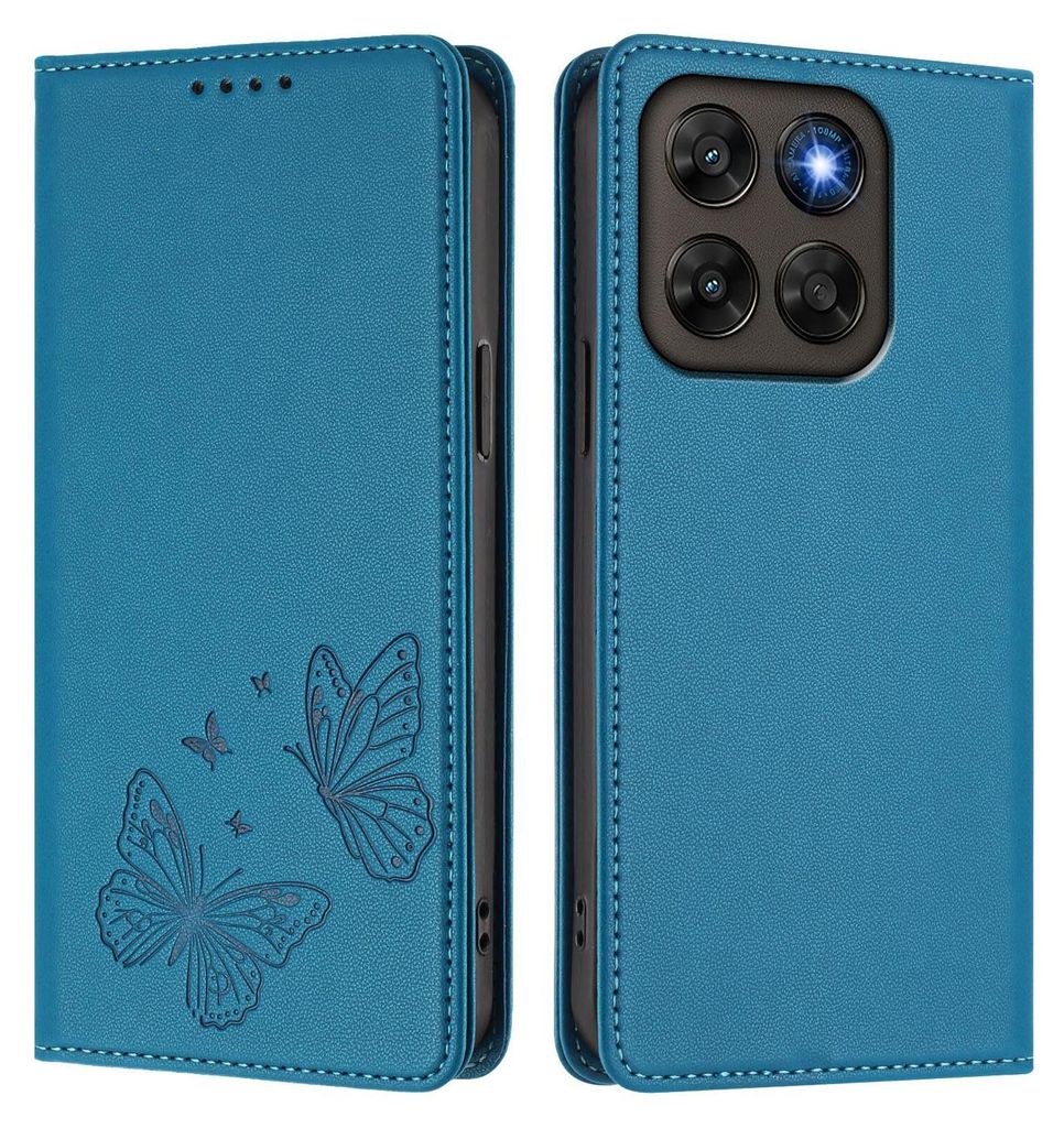 Lederhülle für Motorola Moto G67/Moto G77, Schmetterling Produktbild 