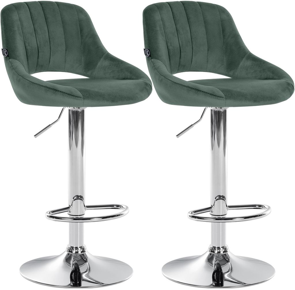 CLP 2er Set Barhocker Milet Samtbezug höhenverstellbar Produktbild 