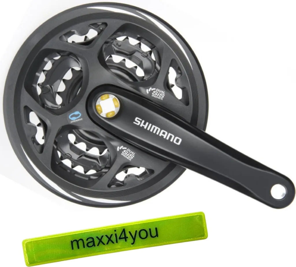 Pédalier Vélo de Ville Shimano Altus FC-M311 7/8v 48 Dents Noir pour Rénovation
