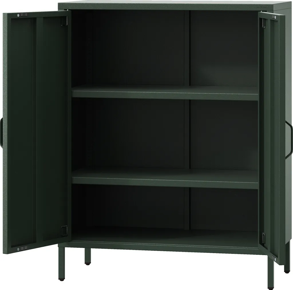 Commode de salon vert bouteille VITO idéale pour organiser vos dossiers