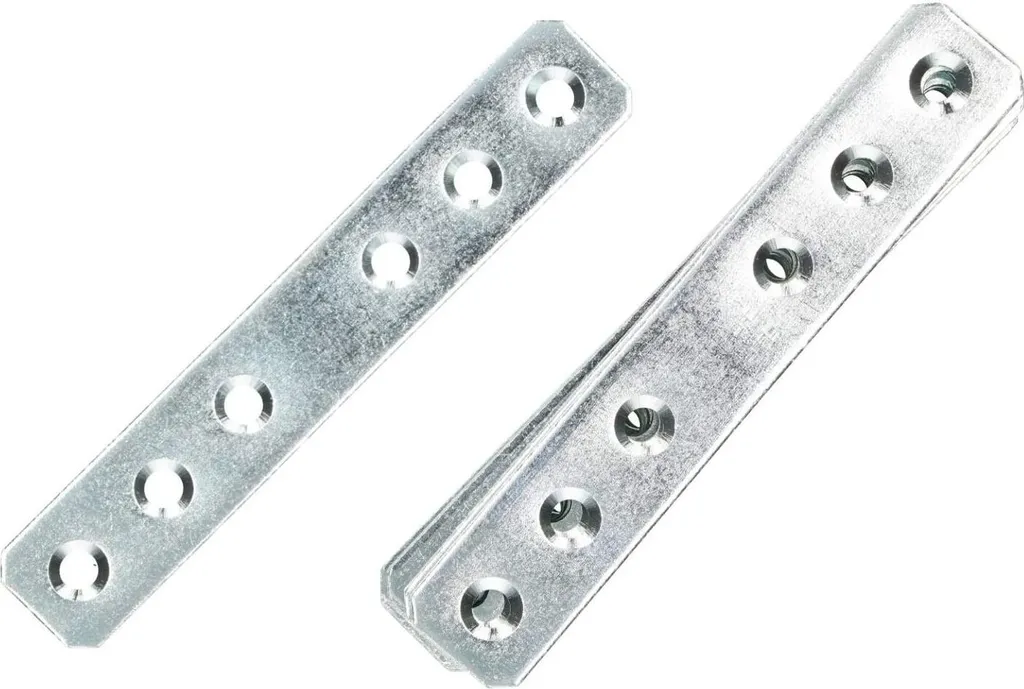 Plaque Perforée de Raccord Plat 116x20 mm pour Fixation de Charpente Bois