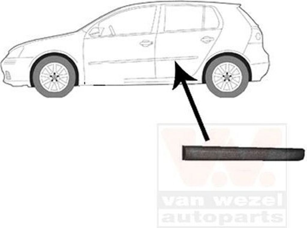 VAN WEZEL Zierleiste für die Tür Hinten Links Leiste für VW Golf V Schrägheck (1K1) 5894405