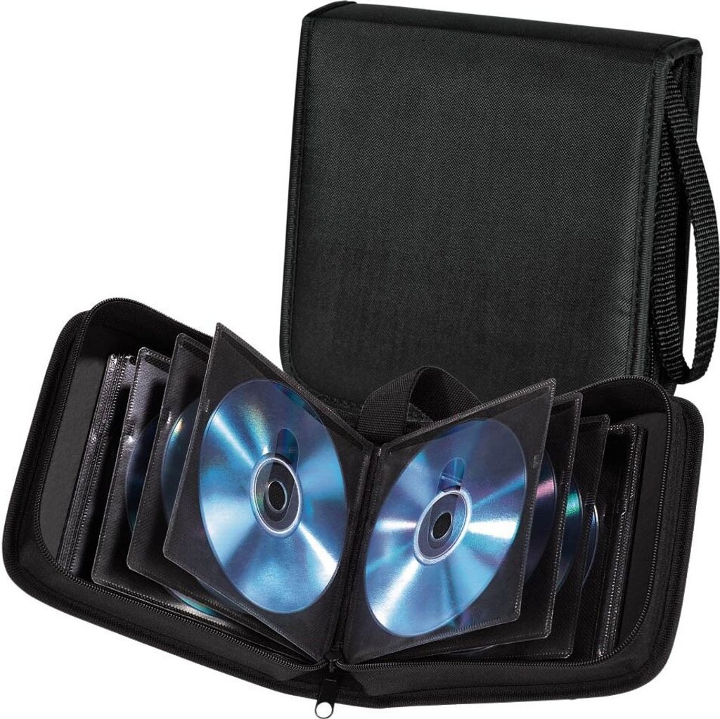 Hama CD Wallet Nylon 20, noir, 164 x 166 x 45 mm, Noir, Image du produit 