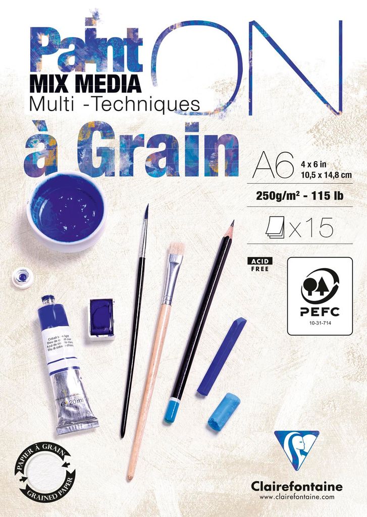 Clairefontaine Paint'On Skizzenbuch 15 A6 250 g