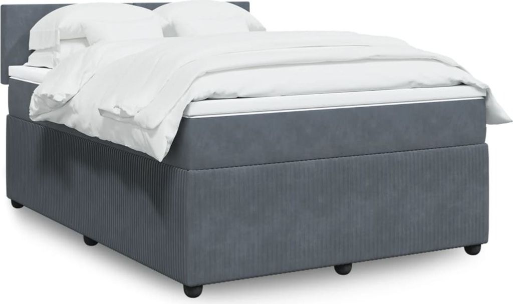 Maison Exclusive - Boxspringbett mit Matratze Dunkelgrau 160x200 cm Samt