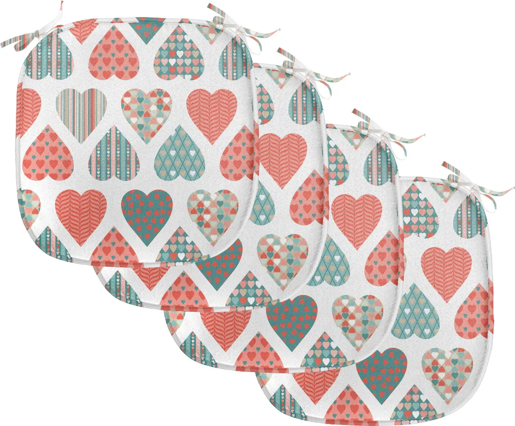 Cuscini Seduta Benessere ABAKUHAUS 4 pezzi Cuori Retrò 40cm x 40cm