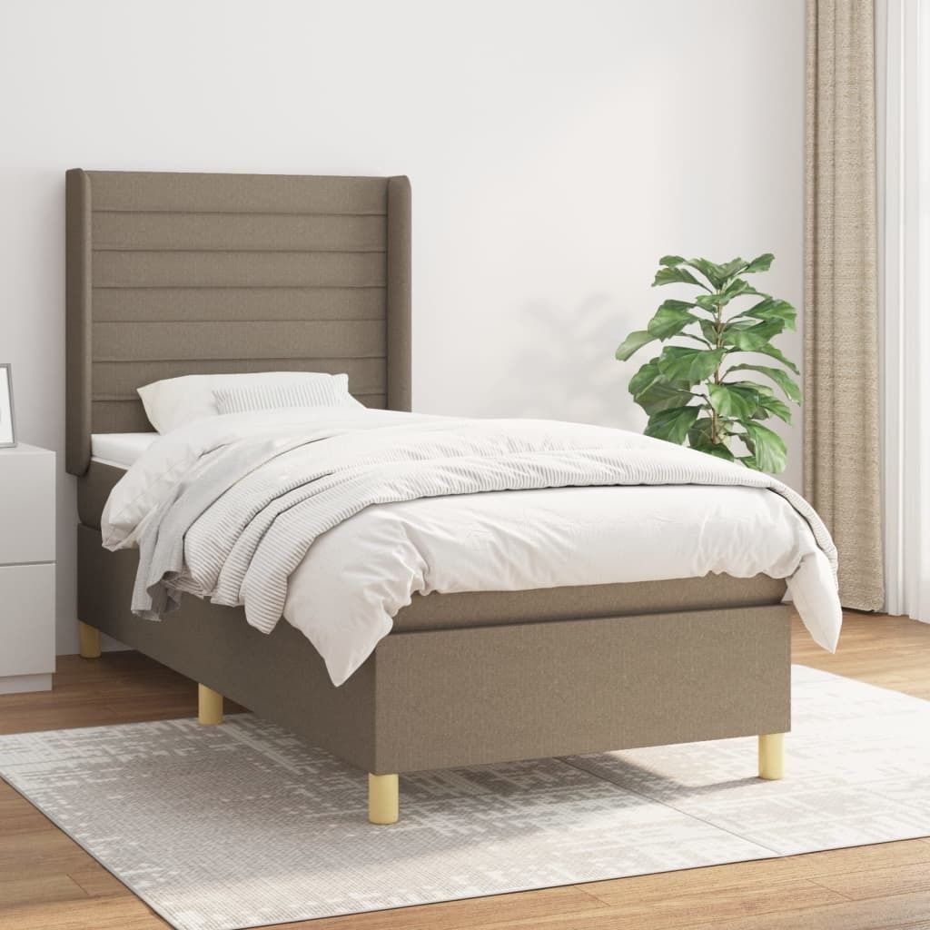 Maison Exclusive - Boxspringbett mit Matratze Taupe 100x200 cm Stoff